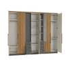 Wardrobe Absolut Plus Glass 5517 7 Doors + 8 Drawers  W288Cm* H233M * D55Cm Grafite/Almendra (Limited 3 Months Warranty)