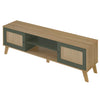 Tv Stand Charlotte 4534 Up To 75 / 2 Doors With 2 Niches  180*40*55Cm Oak/Mint  (Limited 3 Months Warranty)