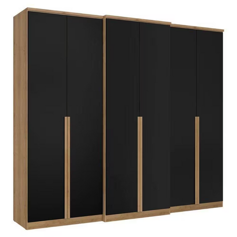 Wardrobe Valencia  5794 6 Doors With 4 Drawers  261*230*60Cm Cappucino / Preto (Limited 3 Months Warranty)