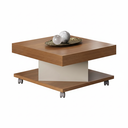 Coffee Table Saara 4614 Space On The Top  63*63*33.5Cm Cherry/Off White  (Limited 3 Months Warranty)