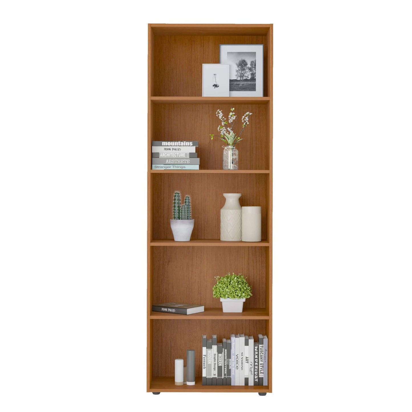 Bookcase Multy 4624 Five Shelves  60*30*180Cm Cherry  (Limited 3 Months Warranty)