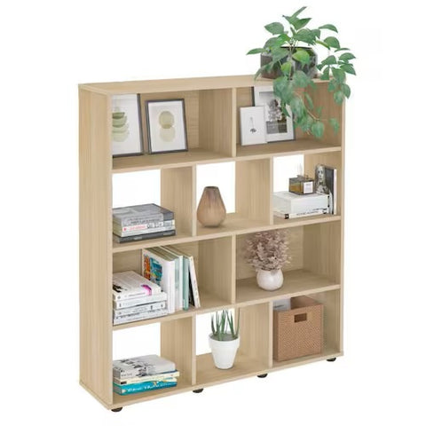Bookcase Book 4608 Ten Niches  91*25*109Cm Natural  (Limited 3 Months Warranty)