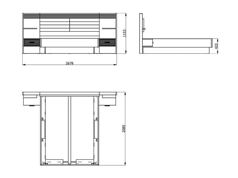 Beds Modena 160 Plus 11013685 160*200  Oak/Off White  (Limited 3 Months Warranty)