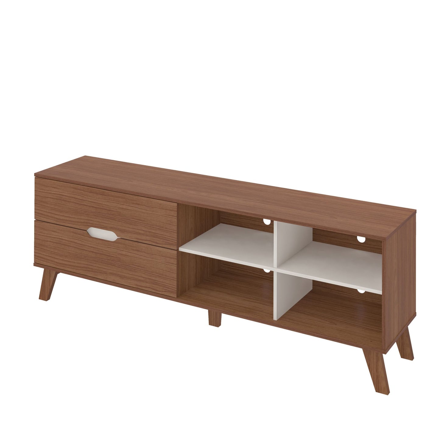 Tv Stand Verona 4500 Up To 75 / 2 Drawers With 4 Niches  180*40*63.5Cm Cedar/ Off White  (Limited 3 Months Warranty)