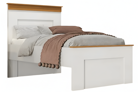 Beds England En G13-288 Single 88*188Cm White Gloss/ Freijo (Limited 3 Months Warranty)