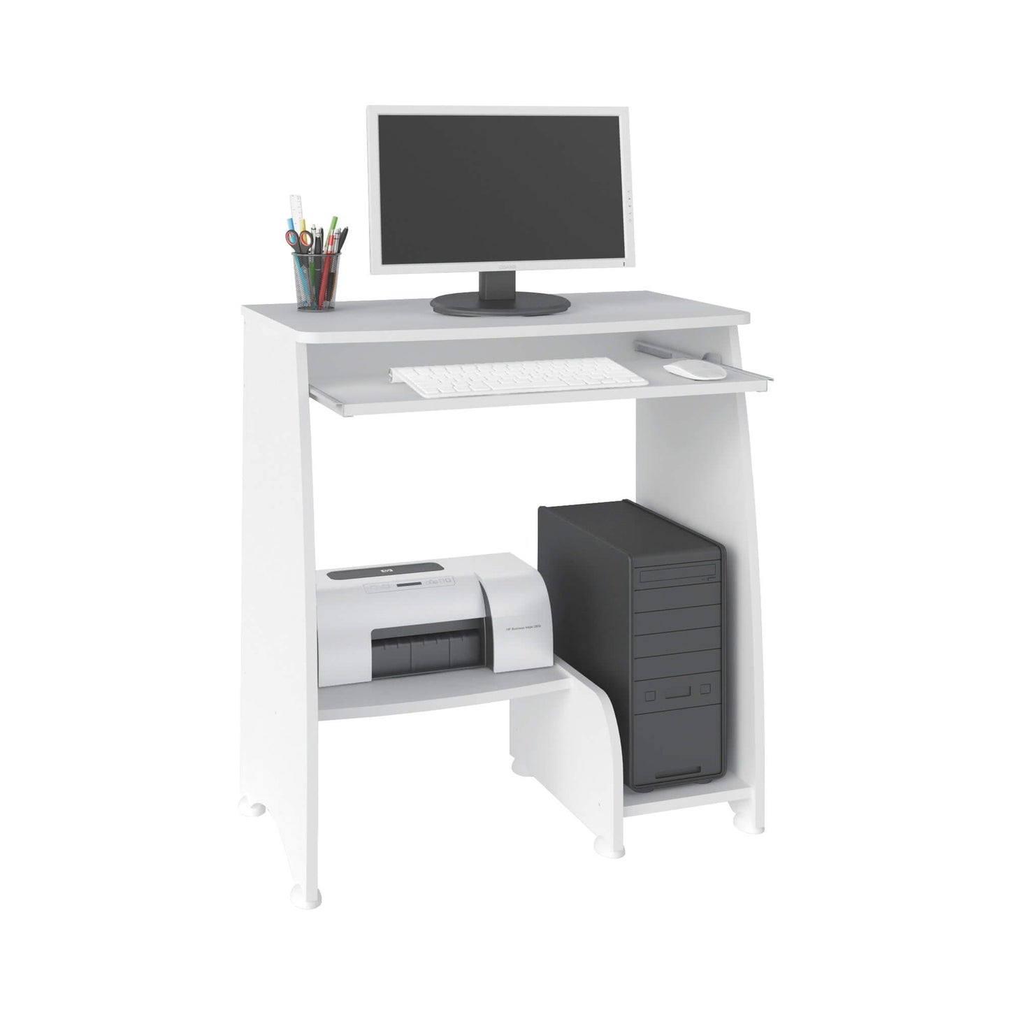 Office Table Pixel 3965 Computer Desk With Cpu Space And Keyboard Slides  88*46*78Cm Pine / Off White  (Limited 3 Months Warranty)