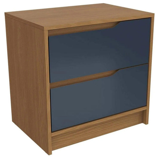 Night Stand R261-Cnazp 2 Drawers  Cinnamon/Dark Blue  (Limited 3 Months Warranty)