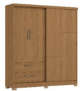 Wardrobe C533-CN 3 doors with 2 drawers 218*18*50cm canela (limited 3 months warranty)