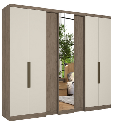 Wardrobe Selecto 5883 7 doors W250*H233*D55cm rustic/off white (limited 3 months warranty)