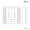 Wardrobe Doble 185-180 6 Doors With 4 Drawers   240*230*47Cm Freijo/Off White  (Limited 3 Months Warranty)