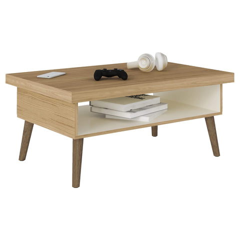 Coffee Table Lucca 4150 Retro Design  91*59*44.5Cm Oak/Off White  (Limited 3 Months Warranty)