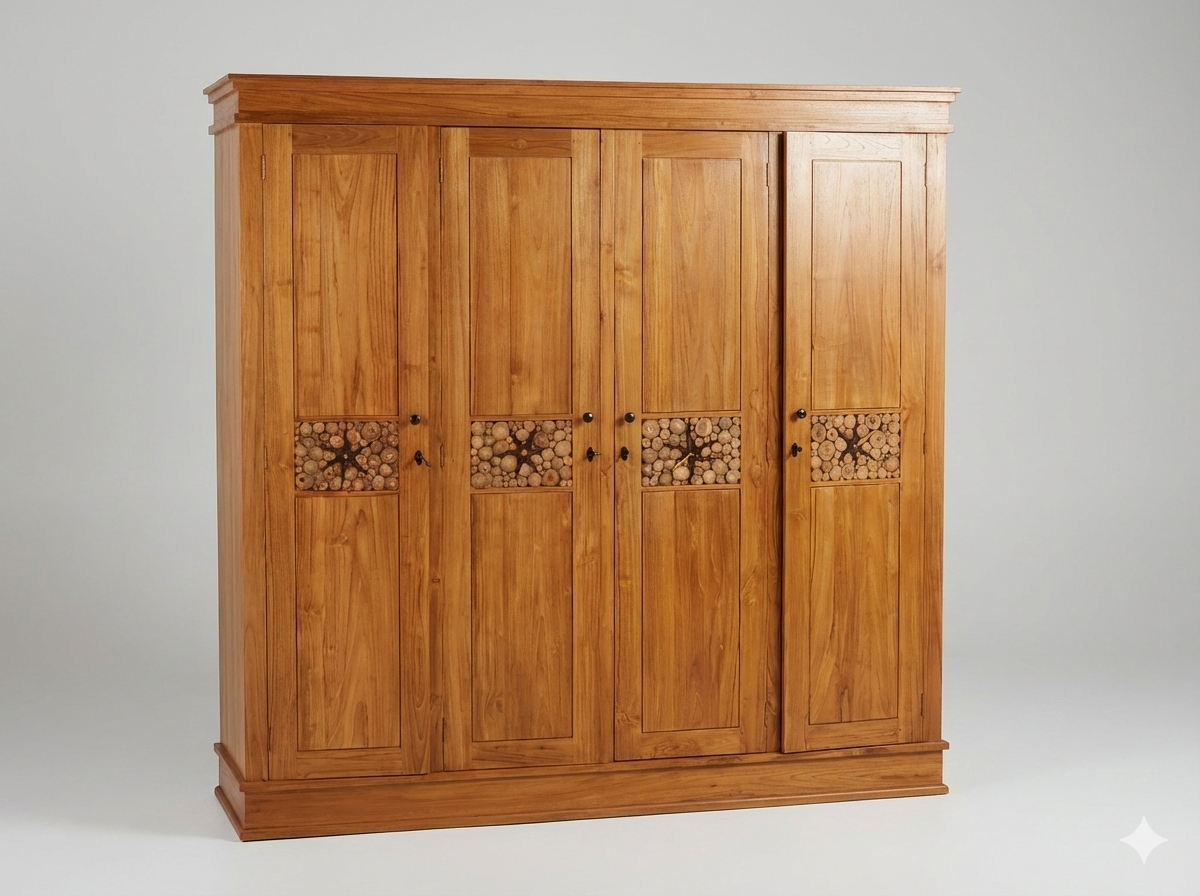 Wardrobe Coin 4 Doors 200*60*200 N-Wb