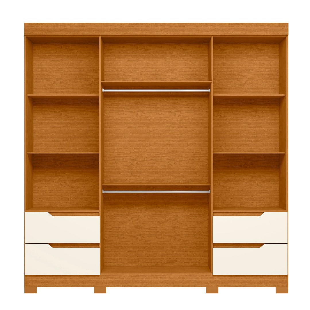 Wardrobe Vivacce 111-291 4 Doors With 4 Drawers  212*217*47Cm Cinnamon/Off White (Limited 3 Months Warranty)