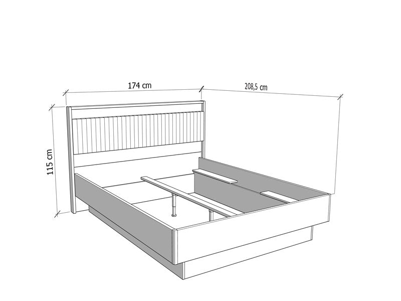 Beds Ascalon 160*200  Light Brown  (Limited 3 Months Warranty)
