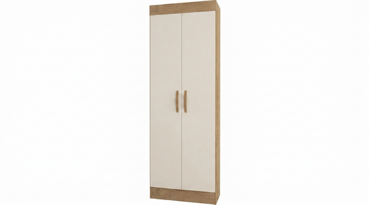 Cabinet Uruguay 0184R-355 2 Doors  H183*W62*D32Cm Canela/ Off White ( Limited 3 Months Warranty )