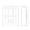 Wardrobe Mobi 23416-309 4 Doors With 2 Drawers And Mirror  147*181*47Cm Freijo/Titanium  (Limited 3 Months Warranty)