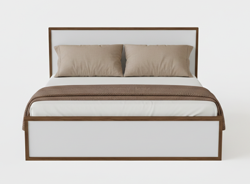 Beds Valencia King 180*200 White/Brown (Limited 3 Months Warranty)