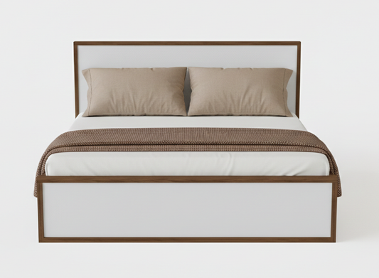Beds Valencia King 180*200 White/Brown (Limited 3 Months Warranty)