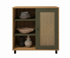 Buffet Charlotte 4535 1 Door With 3 Niches  80*40*80Cm Oak / Mint (Limited 3 Months Warranty)