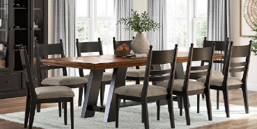DINING TABLE CHADWORTH D824 (TABLE+8 CHAIRS) PACKAGE