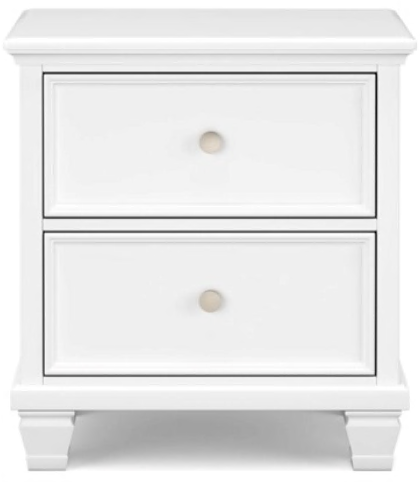 NIGHT STAND TWO DRAWER NIGHT STAND FORTMAN B680-92 TWO DRAWER 67.6CM*63.5CM*43.1CM WHITE PAINTED