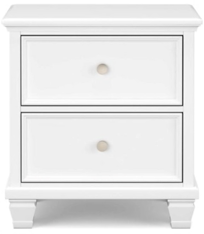 NIGHT STAND TWO DRAWER NIGHT STAND FORTMAN B680-92 TWO DRAWER 67.6CM*63.5CM*43.1CM WHITE PAINTED