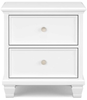 NIGHT STAND TWO DRAWER NIGHT STAND FORTMAN B680-92 TWO DRAWER 67.6CM*63.5CM*43.1CM WHITE PAINTED