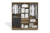 Wardrobe E530-Ng 6 Pts + 2 Tirs  217*202*47Cm Nogueira  (Limited 3 Months Warranty)