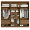 Wardrobe Buriti 162348Ep 6 Doors  Jatoba/Grafite  (Limited 3 Months Warranty)