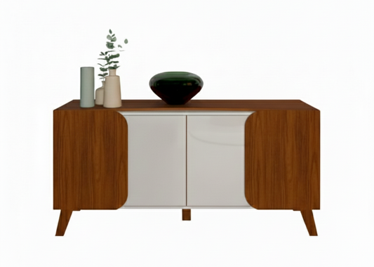 Buffet Elegance 4506 4 Doors  160*46.8*77Cm Cedar/ Off White  (Limited 3 Months Warranty)