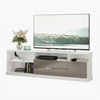 Tv Stand 3811 Up To 70  64.5*218.5*38.5Cm White/Smoked Lacca  (Limited 3 Months Warranty)