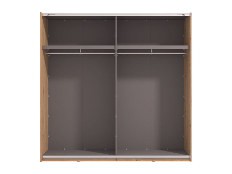 Wardrobe Ascalon 220 Og 2 Sliding Doors  220*61*217.5Cm Light Brown (Limited 3 Months Warranty)