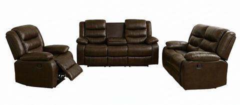 Sofa Berger New Italia Yl-97057 Manual Recliner 321 Brown (Limited 3 Months Warranty)
