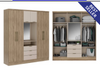 Wardrobe Aspen ref 1152 6 doors & 3 drawers  with mirror 180*206*46.5cm noce/off white ( limited 3 months warranty )