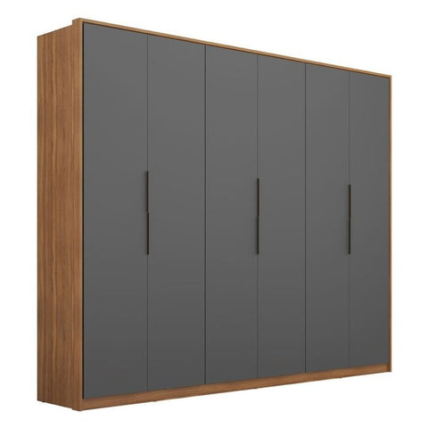 Wardrobe  Atrice D66010K/151 6 Doors 267*230*55cm Almond/Graphite  (Limited 3 Months Warranty )