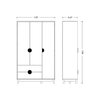 Wardrobe Ipe 196-135 3 Doors With 2 Drawers  120*195*47Cm Cinnamon/White (Limited 3 Months Warranty)