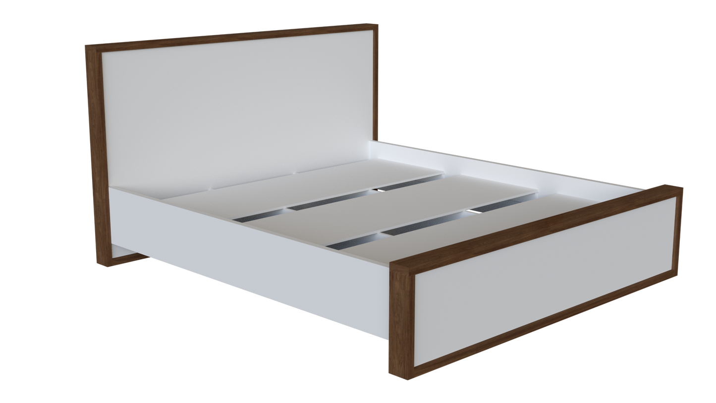 Beds Valencia King 180*200 White/Brown (Limited 3 Months Warranty)