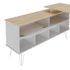 Office Table Dubai 6306 Desk  135.6*136.5*75Cm Light Oak/White (Limited 3 Months Warranty)