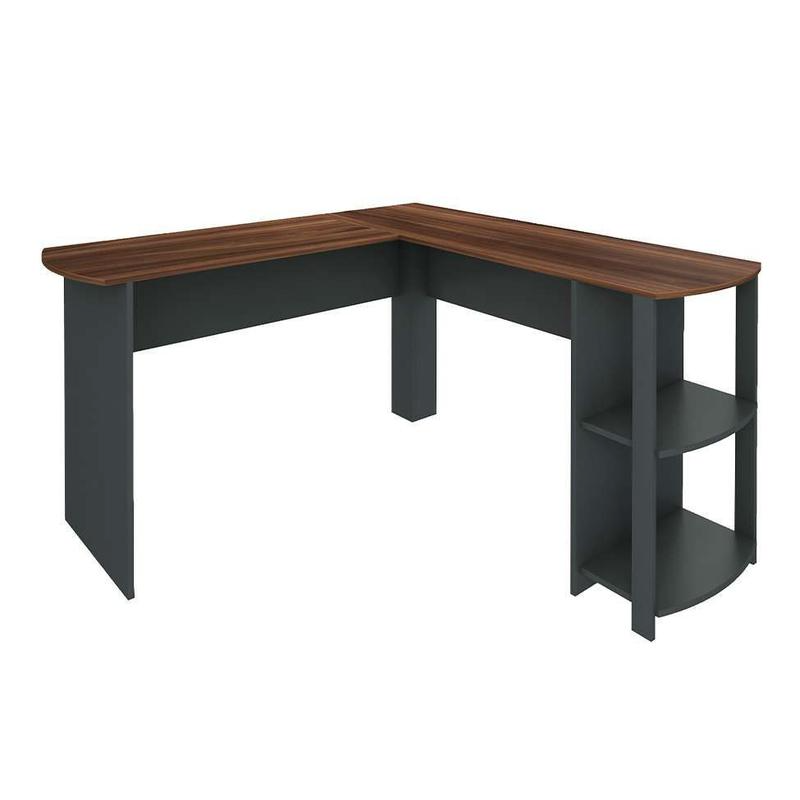 Office Table Luma 6121 Curved  135*135*74.8Cm Brown/Gray  (Limited 3 Months Warranty)