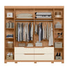 Wardrobe Doble 185-180 6 Doors With 4 Drawers   240*230*47Cm Freijo/Off White  (Limited 3 Months Warranty)