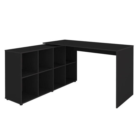 Office Table Nero 6079 8 Spacious Niches  140.3*130*75.4Cm Black (Limited 3 Months Warranty)