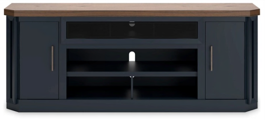 TV STAND LANDOCKEN XL TV STAND W/FIREPLACE OPTION W402-68 83.8CM*211.7CM*50.4CM BROWN/BLUE