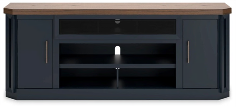 TV STAND LANDOCKEN XL TV STAND W/FIREPLACE OPTION W402-68 83.8CM*211.7CM*50.4CM BROWN/BLUE