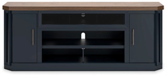 TV STAND LANDOCKEN XL TV STAND W/FIREPLACE OPTION W402-68 83.8CM*211.7CM*50.4CM BROWN/BLUE