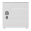 Commode 2895 1 Door With 4 Drawers  94*94.5*42.5Cm White (Limited 3 Months Warranty)