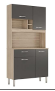 Kitchen Malta 91401/163 4 Doors With 1 Drawer 91*177*36 Cm Avena / Graphite ( Limited 3 Months Warranty  )