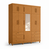 Wardrobe Triton 6229-295 11 Doors With 6 Doors  200*230*51Cm Cinnamon  (Limited 3 Months Warranty)