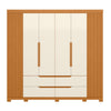 Wardrobe Doble 185-180 6 Doors With 4 Drawers   240*230*47Cm Freijo/Off White  (Limited 3 Months Warranty)