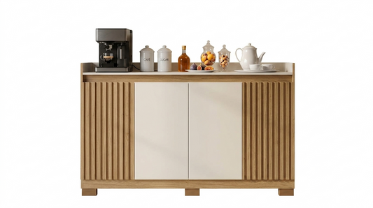 Cabinet Aparador 5345R-355 4 Doors  H86*W144*38Cm Canela/ Off White ( Limited 3 Months Warranty )
