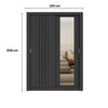 Wardrobe Darvi Ref 1182 2 Sliding Doors 120*206*45.9Cm Black  (Limited 3 Months Warranty)